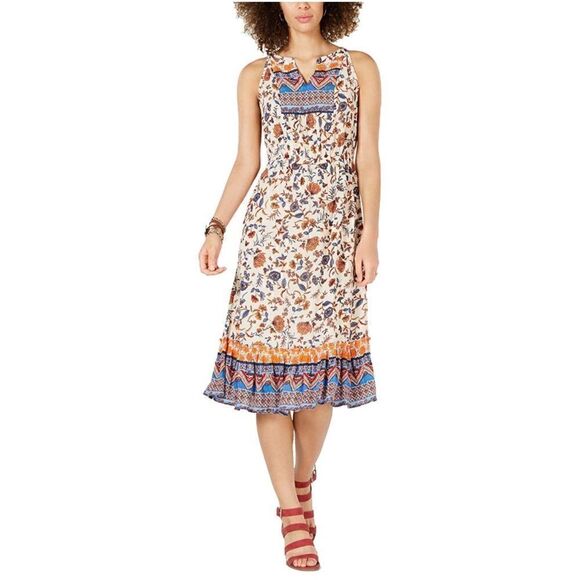 Style & Co Flower Boho Midi Dress Size XL - Picture 1 of 12
